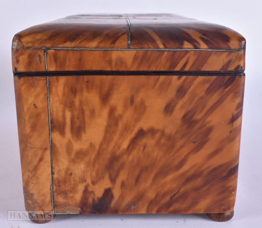 A REGENCY TORTOISESHELL RECTANGULAR BOX. 25 cm x 12 cm. - 3