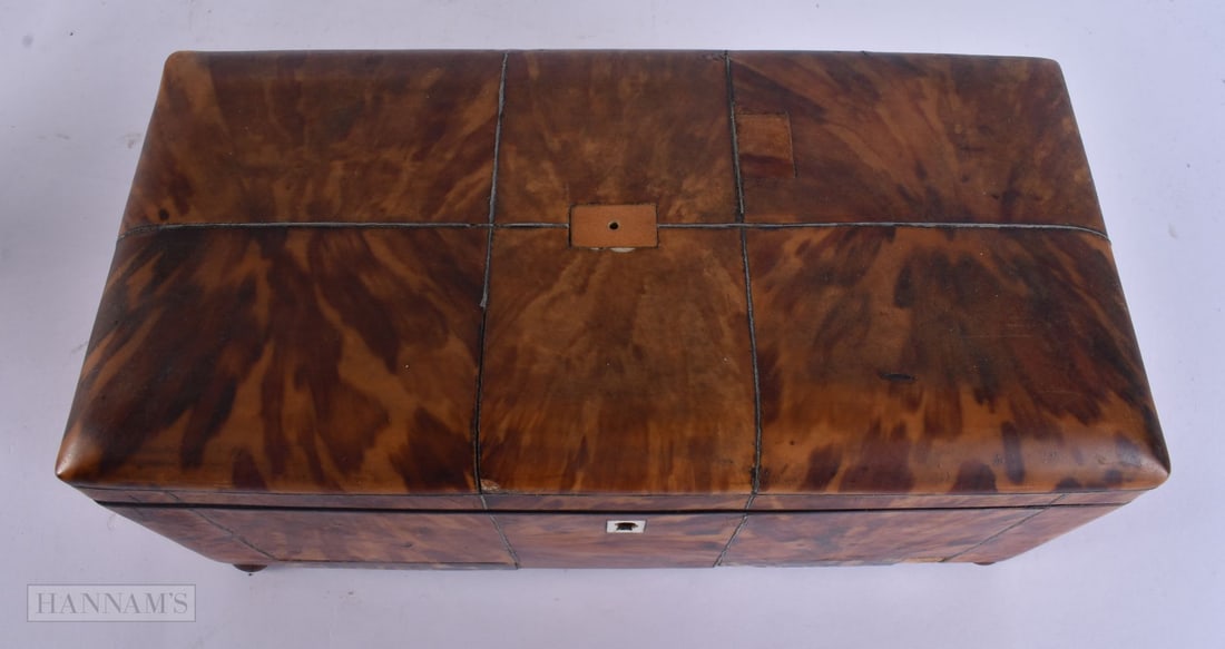 A REGENCY TORTOISESHELL RECTANGULAR BOX. 25 cm x 12 cm. - 4