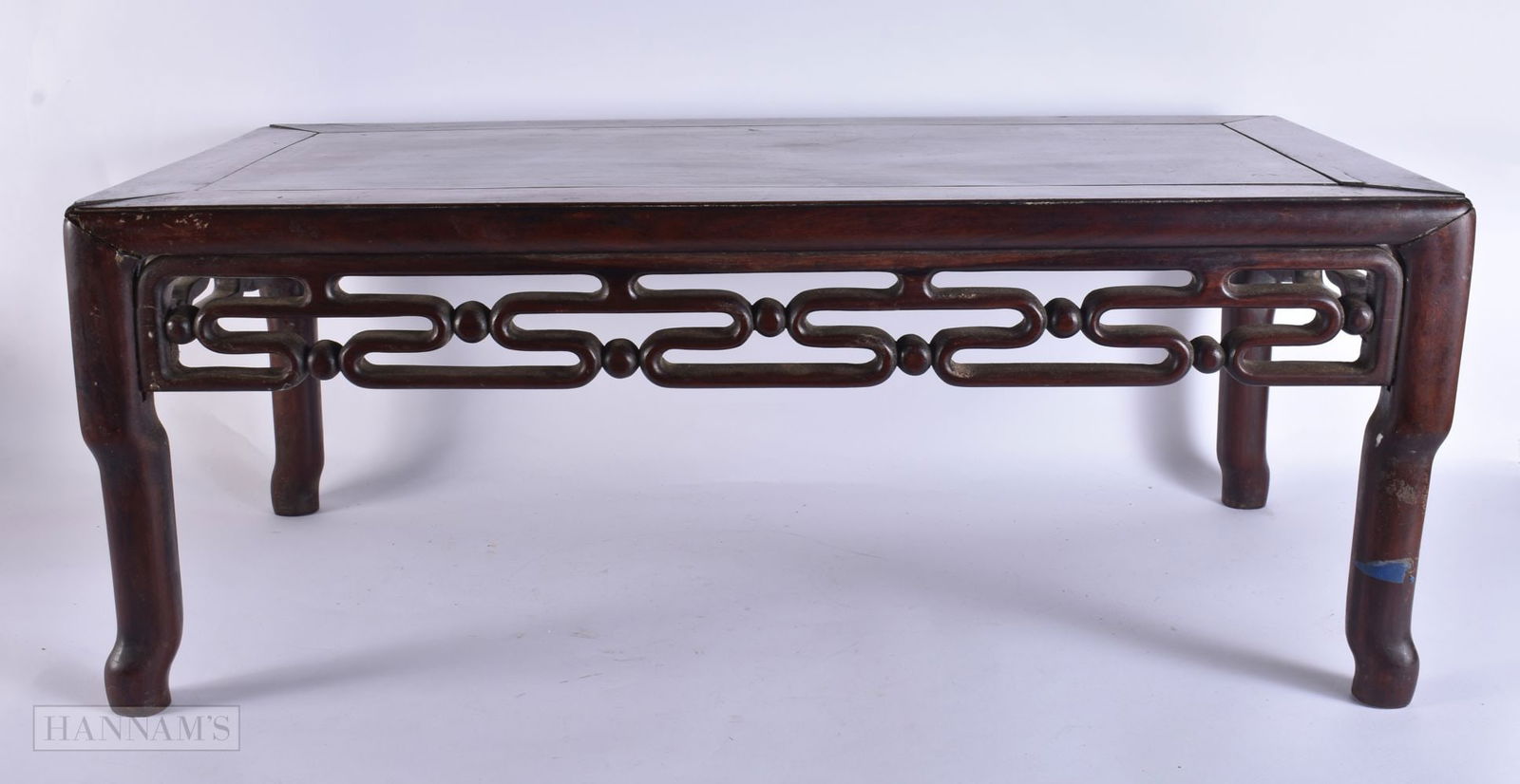 A LATE 19TH CENTURY CHINESE LOW HARDWOOD TABLE Late Qing. 75 cm x 40 cm x 30 cm. (1 of 5)