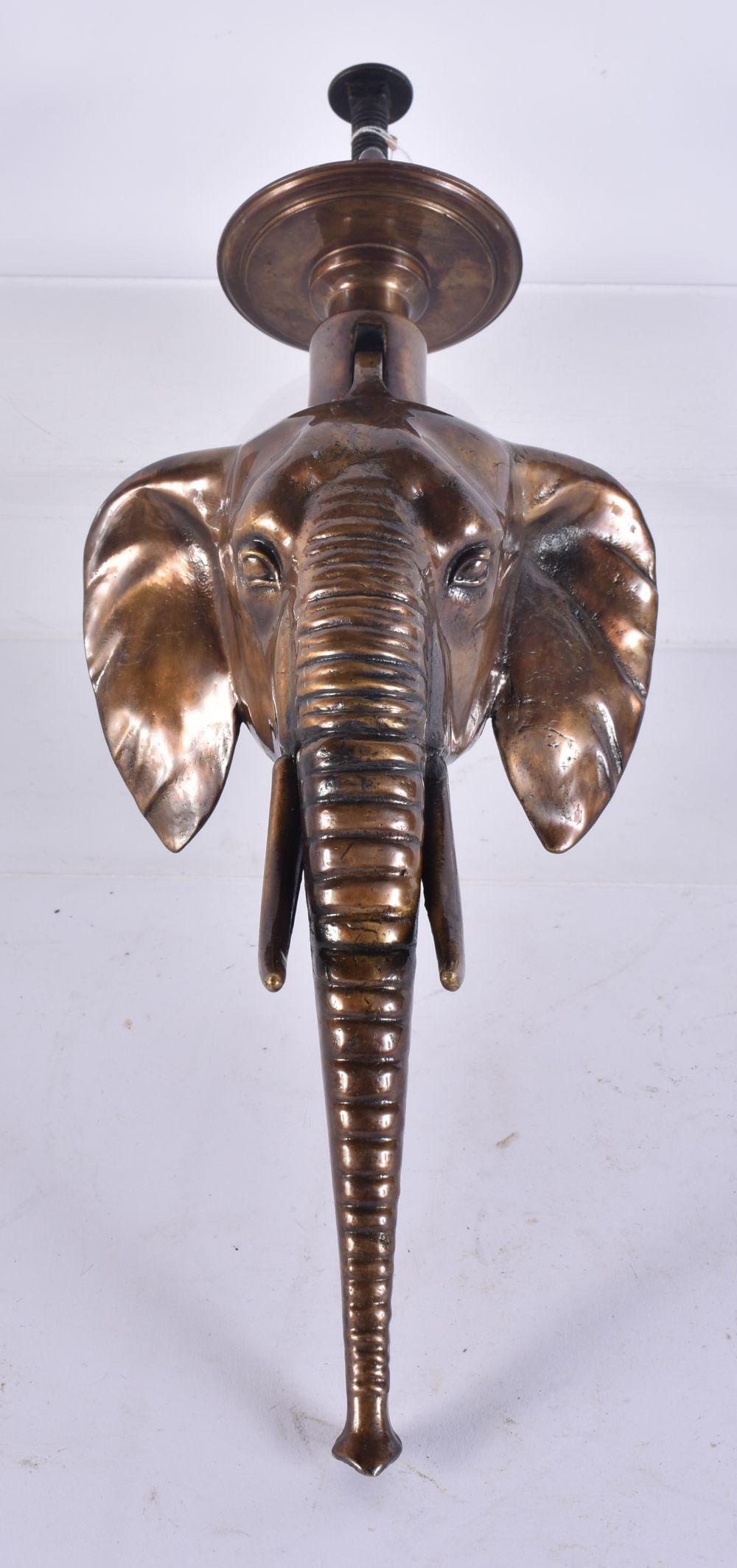 AN UNUSUAL ANTIQUE MALTESE COUNTRY HOUSE BRONZE ELEPHANT DOOR KNOCKER. 21 cm x 11 cm. (1 of 6)