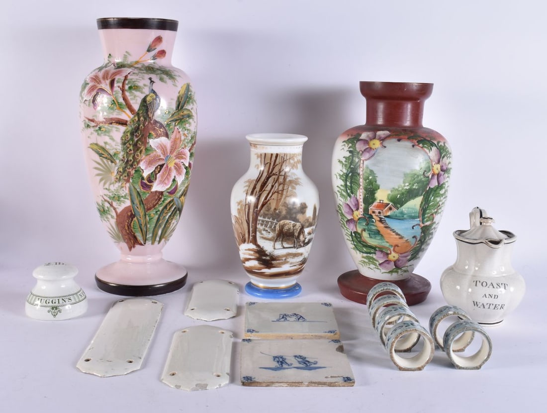 VICTORIAN OPALINE GLASSES together with pottery etc. (qty) (1 of 6)