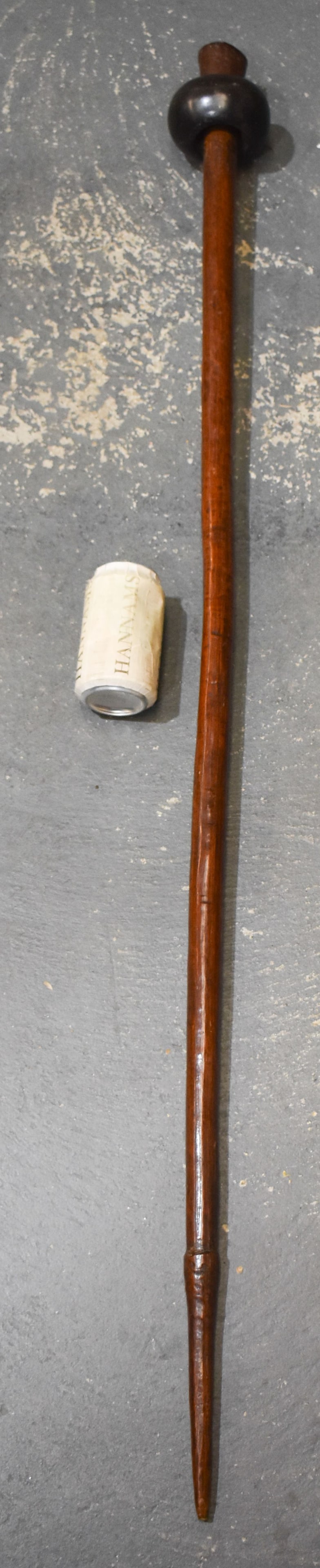 A LARGE 19TH CENTURY POLYNESIAN SOUTHSEA ISLANDS WOOD AND STONE FIGHTING SPEAR/CLUB. 128 cm long.: A LARGE 19TH CENTURY POLYNESIAN SOUTHSEA ISLANDS WOOD AND STONE FIGHTING SPEAR/CLUB. 128 cm long.