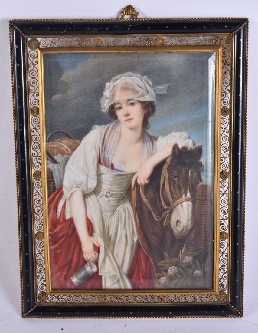 European School (19th Century) Watercolour, Figure and donkey. 21.5 cm x 15.5 cm, image 17.5 cm x 12 (1 of 6)