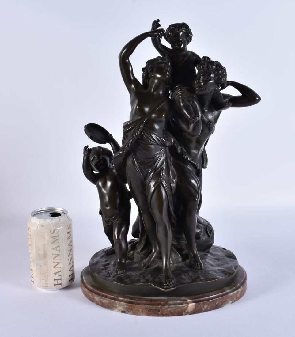 French School (Late 19th Century) After Clodion, Figures and a child with tambourine. 40 cm high. (1 of 7)