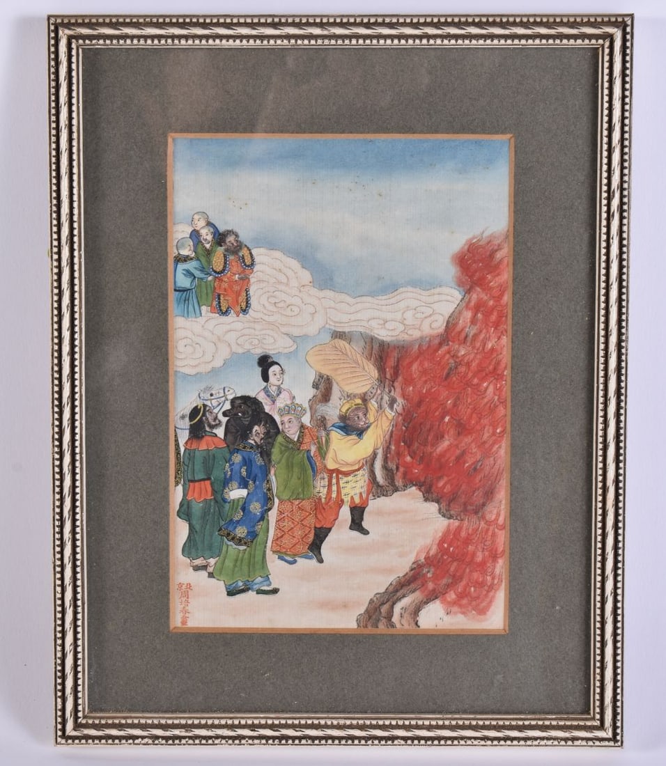 AN EARLY 20TH CENTURY CHINESE WATERCOLOUR Late Qing/Republic. 23 cm x 16.5 cm, image 15.5 cm x 10.5 (1 of 6)