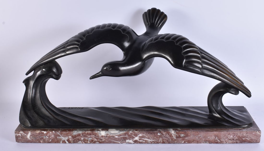 French School (C1920) Bronze, Birds in flight. 58cm x 28cm. (1 of 7)