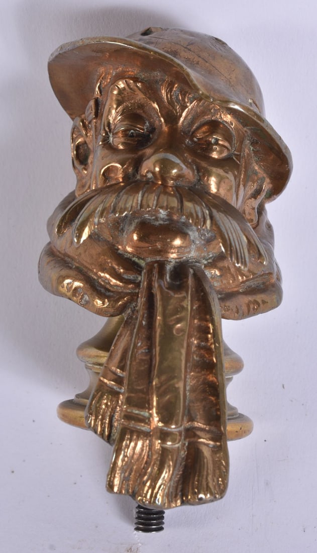 AN UNUSUAL ANTIQUE BRONZE MILITARY BRUCE BAIRNSFATHER CAR MASCOT. 12 cm x 6 cm. (1 of 5)