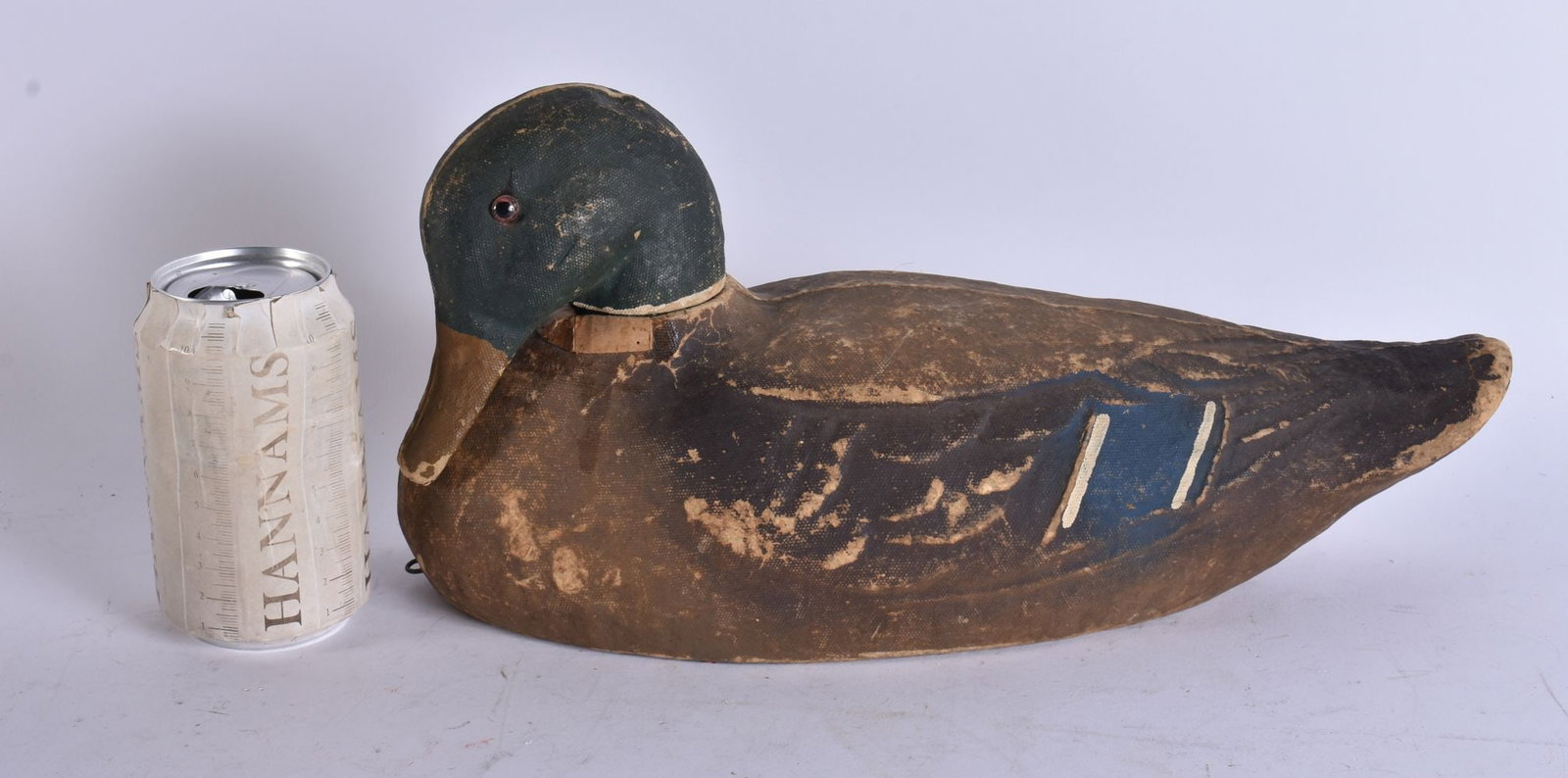 AN AMERICAN FOLK ART ANIMAL TRAP CO VICTOR VERI-LITE DUCK DECOY. 33 cm wide. (1 of 5)