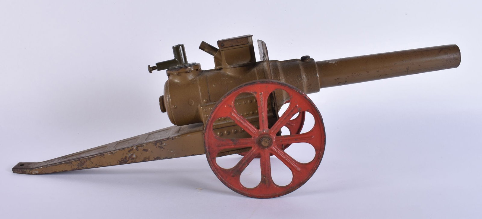 A VINTAGE MODEL OF A CANNON. 44 cm wide. (1 of 6)