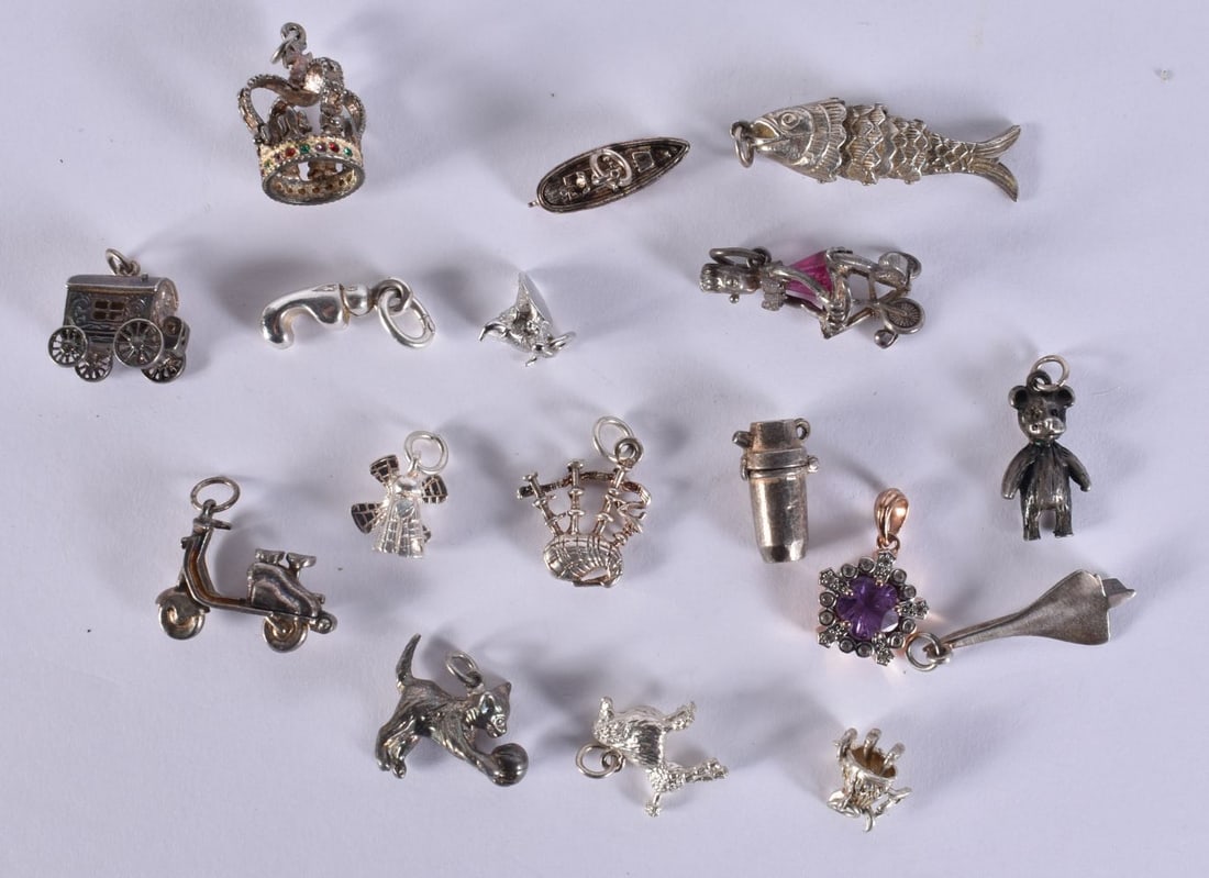 Various silver charms and pendants, 48g total. (qty) (1 of 3)