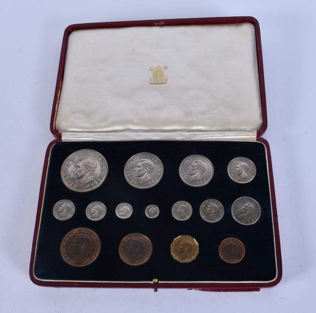 A 1937 SPECIMEN PROOF COIN SET. 18.5 cm wide. (1 of 6)