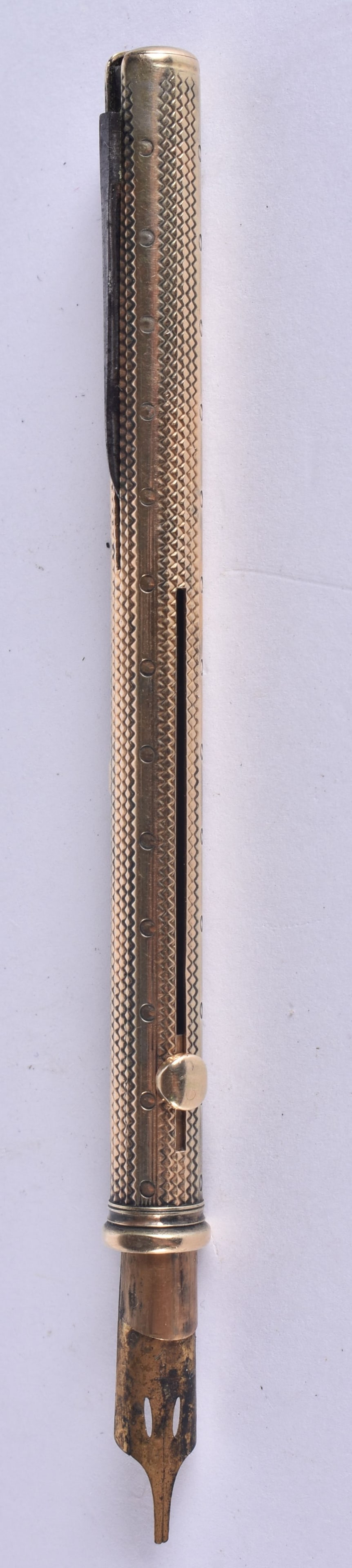 A 14CT GOLD VICTORIAN SAMSON MORDEN PROPELLING PEN & KNIFE. 18 grams. 10.5 cm long extended. (1 of 3)