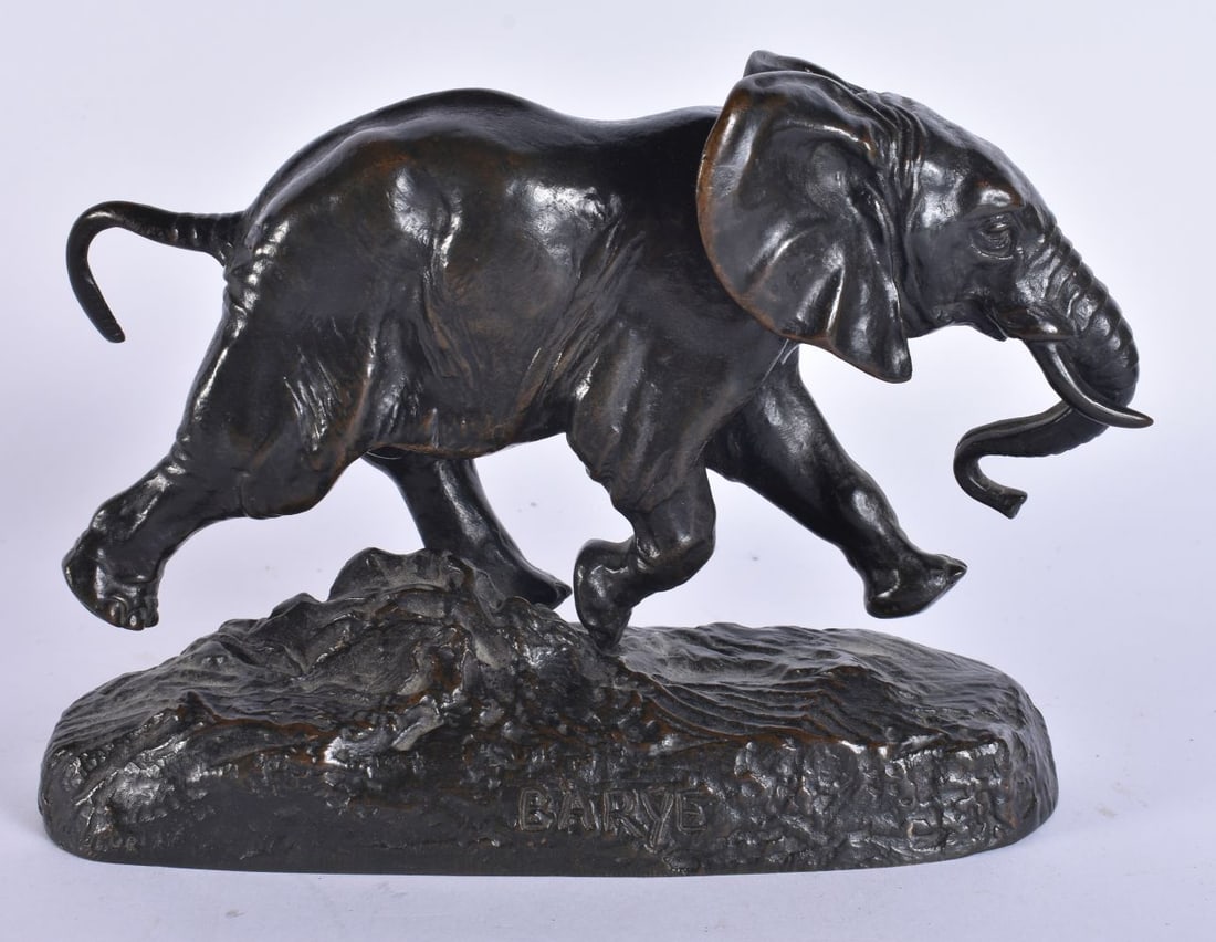 Antoine Louis Bayre (1796-1875) French, Elephant De Senegal, Bronze, Barbedienne foundry. 18 cm x 15 (1 of 9)