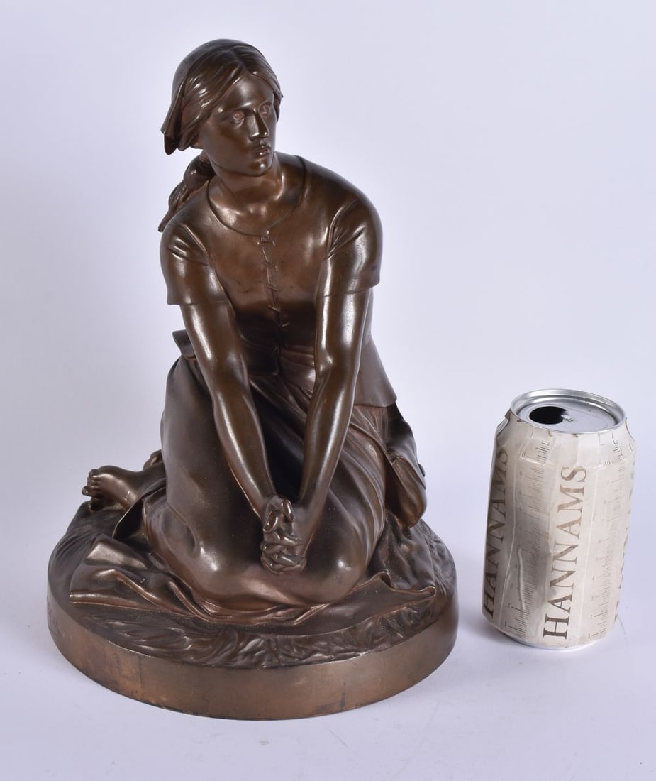 After Henri Michel Antoine Chapu (1833-1891) French, A second half 19th century bronze figure of Jea (1 of 9)