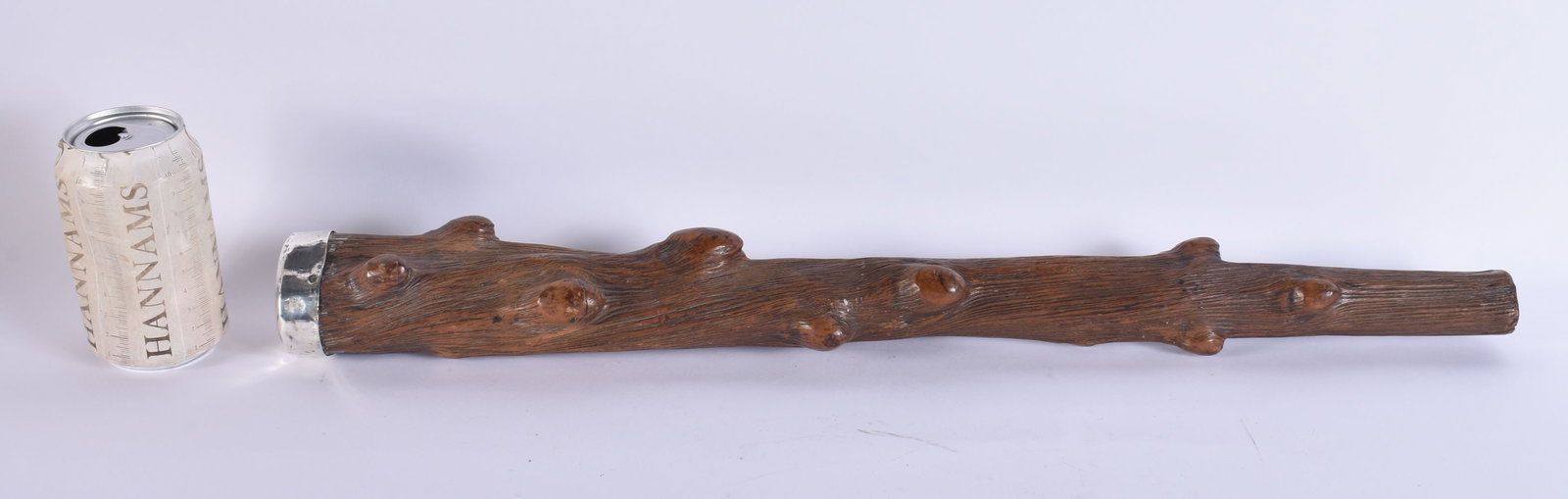 AN UNUSUAL 19TH CENTURY IRISH CARVED WOOD SHILLELAGH SILVER MOUNTED CLUB. 59 cm long. (1 of 5)