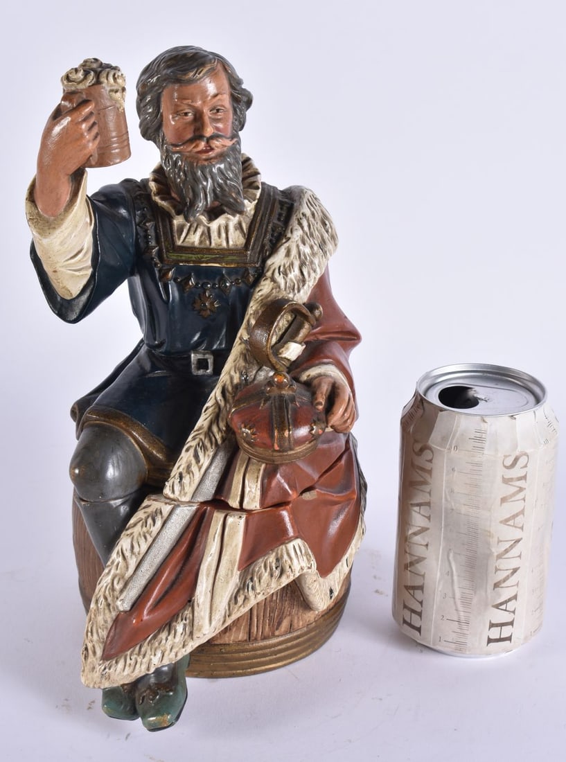 AN ANTIQUE AUSTRIAN BERNARD BLOCH BLOCH COLD PAINTED TERRACOTTA TOBACCO JAR AND COVER formed as a ki (1 of 8)