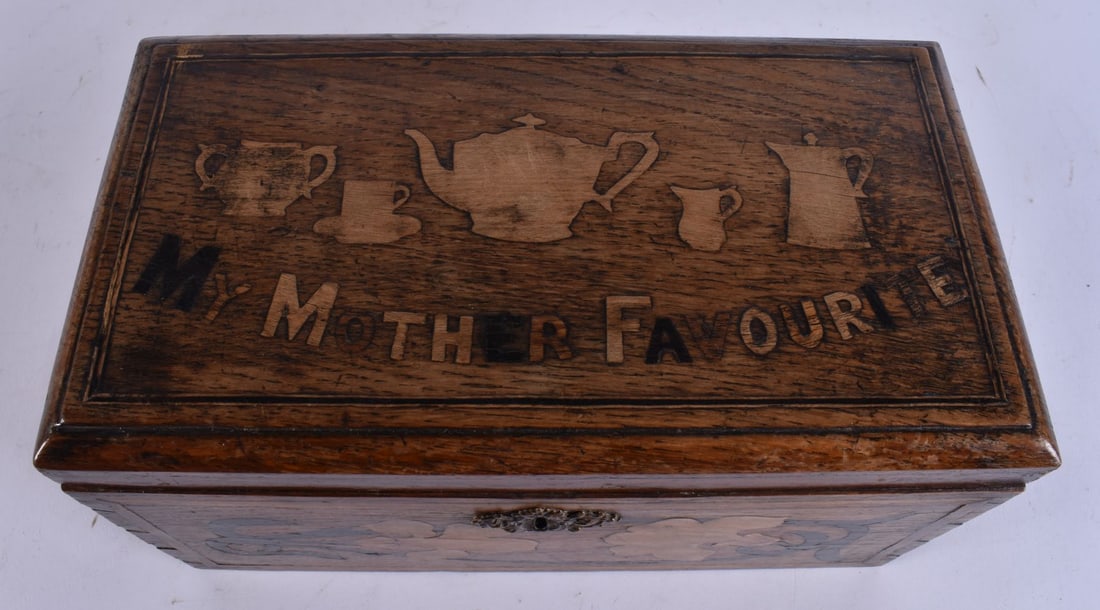 AN UNUSUAL 19TH CENTURY IRISH MY MOTHER FAVOURITE HARP CADDY. 24 cm x 14cm x 14cm. (1 of 5)