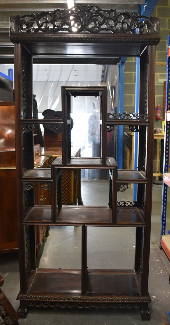 A 19TH CENTURY CHINESE HARDWOOD DISPLAY CABINET Late Qing. 180 cm x 80 cm x 38 cm. (1 of 5)