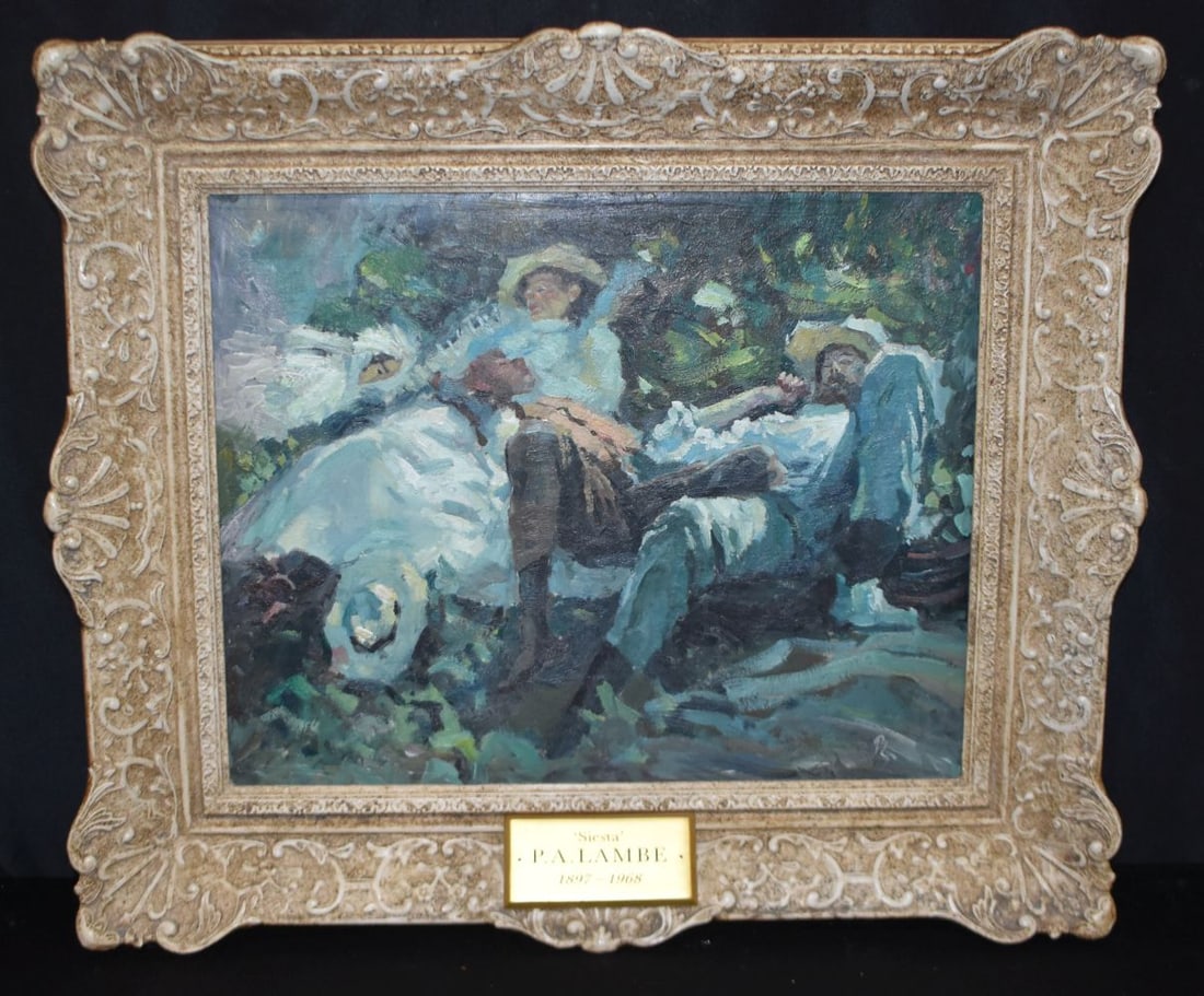 William James Laidlay (1846-1912) a framed oil on canvas 'On the River Yar' circa 1890, 43 x 59cm (1 of 3)