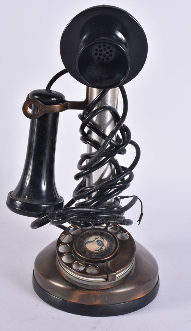 A VINTAGE TELEPHONE. 30 cm high. (1 of 4)