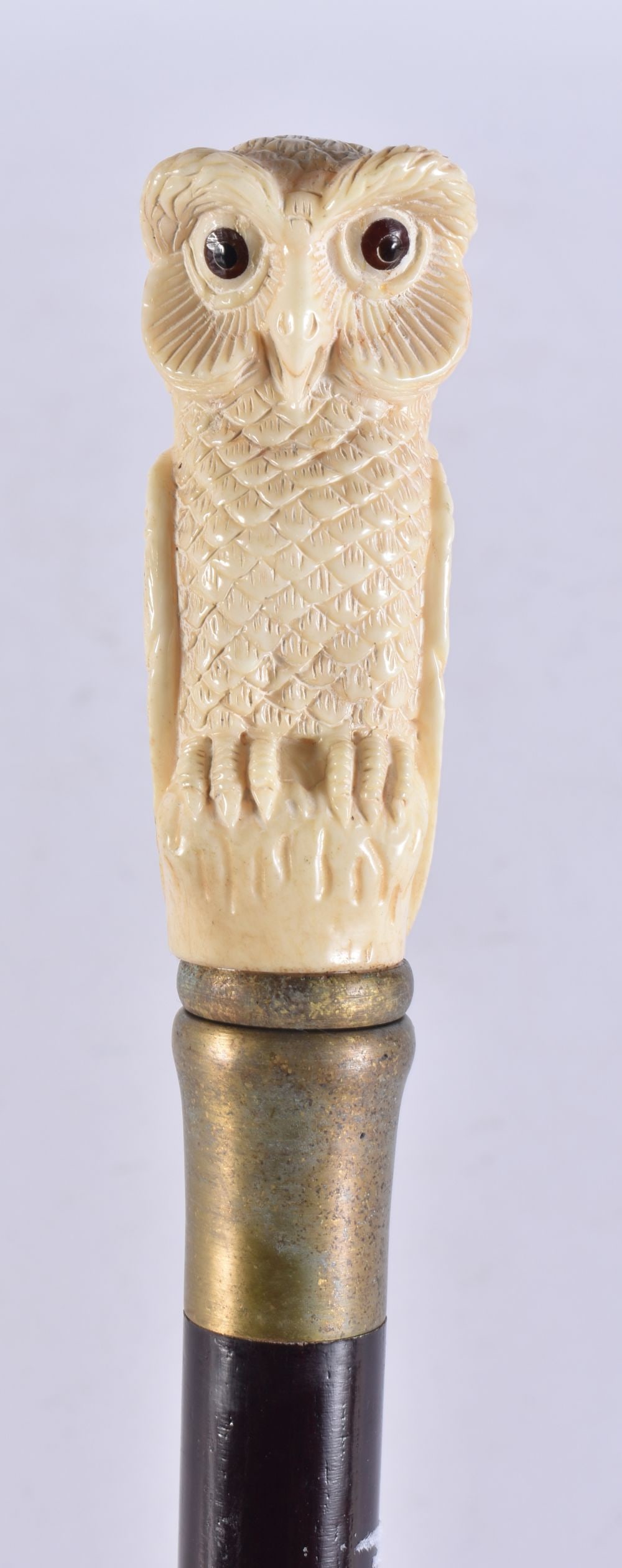A CONTINENTAL CARVED BONE WALKING CANE. 90 cm long. (1 of 5)