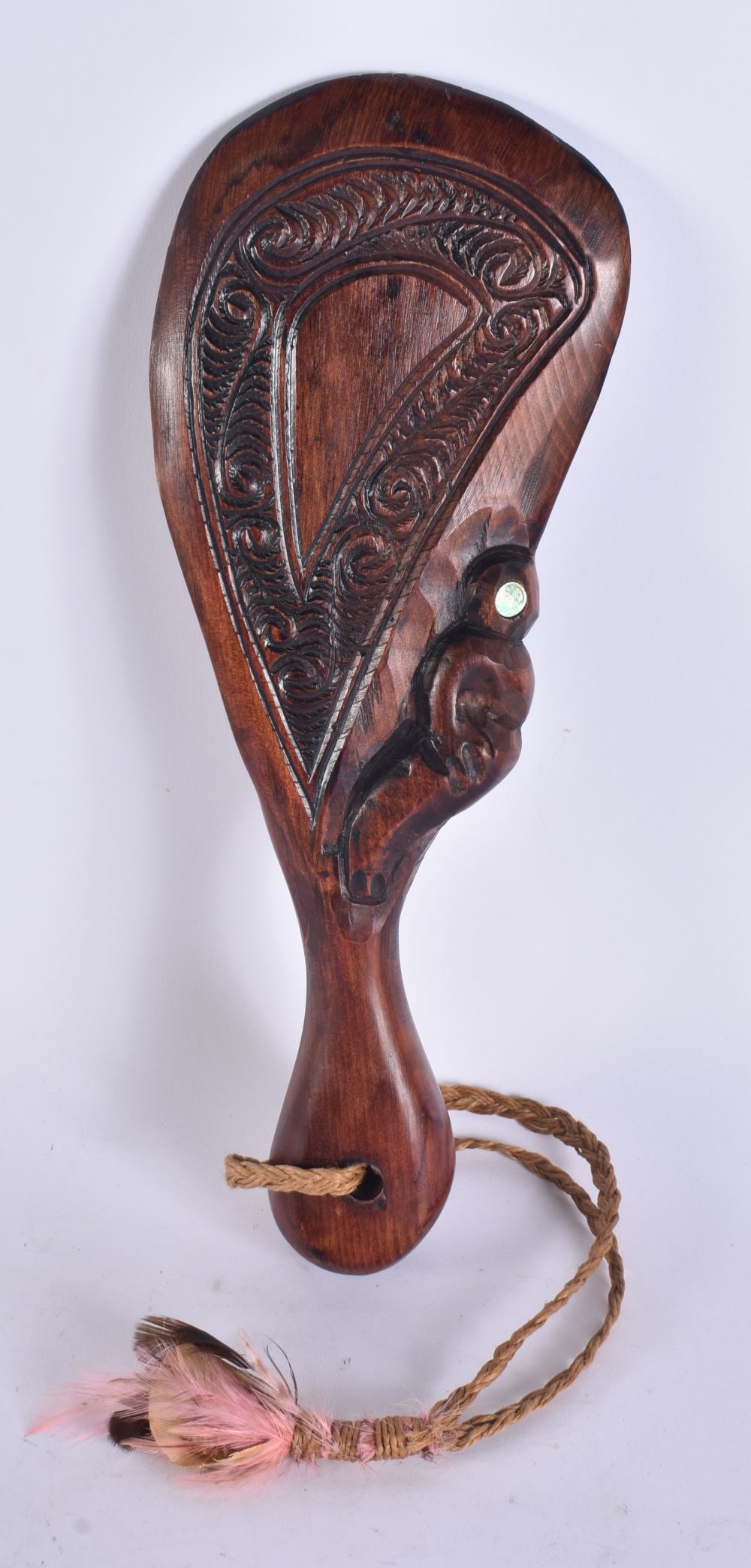 A MAORI PATU WOOD CLUB. 33 cm long. (1 of 3)