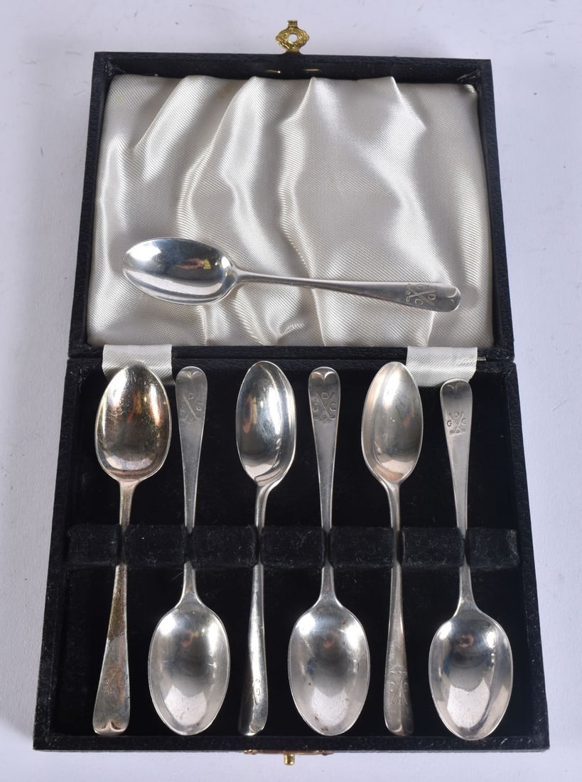 SEVEN SILVER TEASPOONS. 78 grams. (7) (1 of 5)