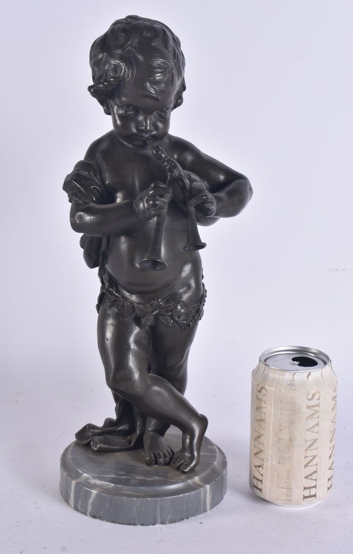 A CLASSICAL BRONZE PIPE PLAYER. 37 cm high. (1 of 6)