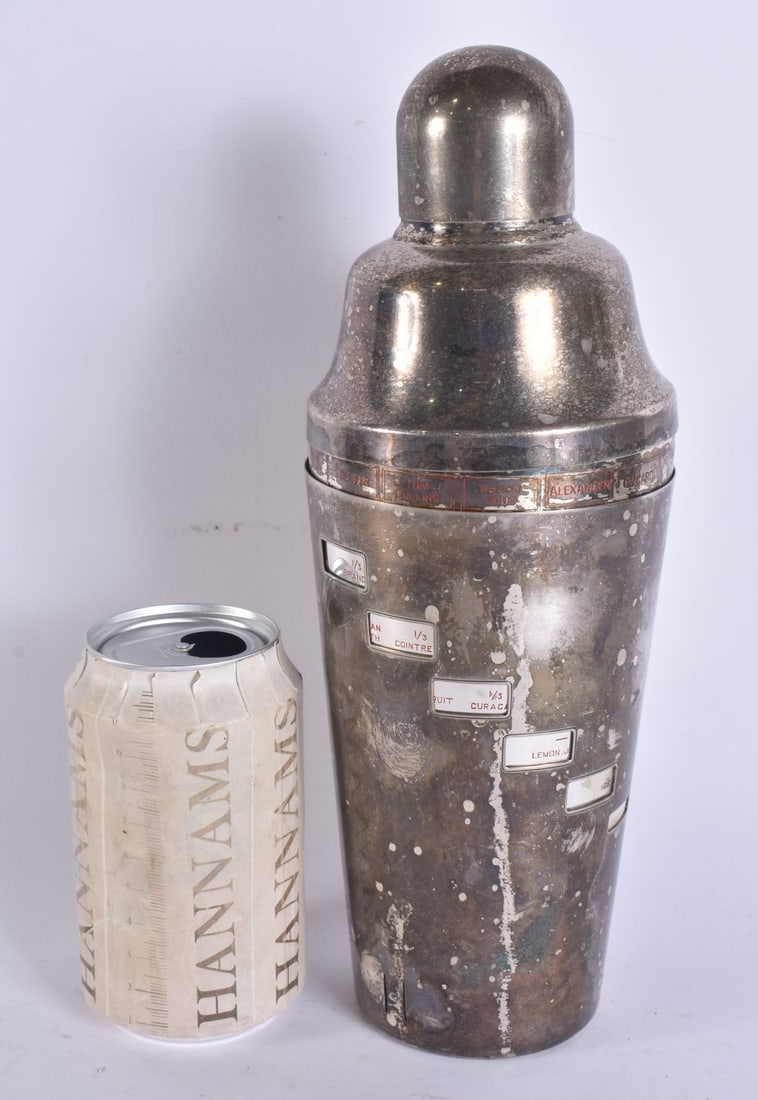 A REVOLVING NAPIER COCKTAIL SHAKER. 27 cm high. (1 of 4)