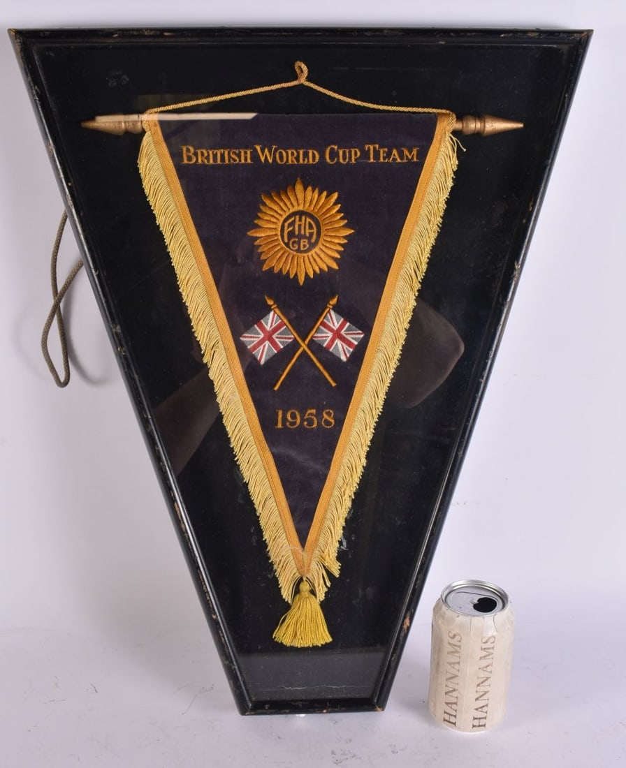 A 1958 ENGLAND WORLD CUP FLAG. 55 cm x 40 cm.: A 1958 ENGLAND WORLD CUP FLAG. 55 cm x 40 cm.