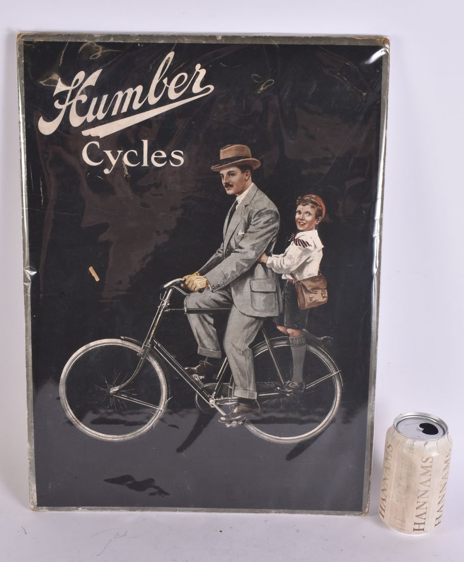 A ORIGINAL 1900S CYCLING ADVERTISING CARD. 48 cm x 36 cm. (1 of 5)