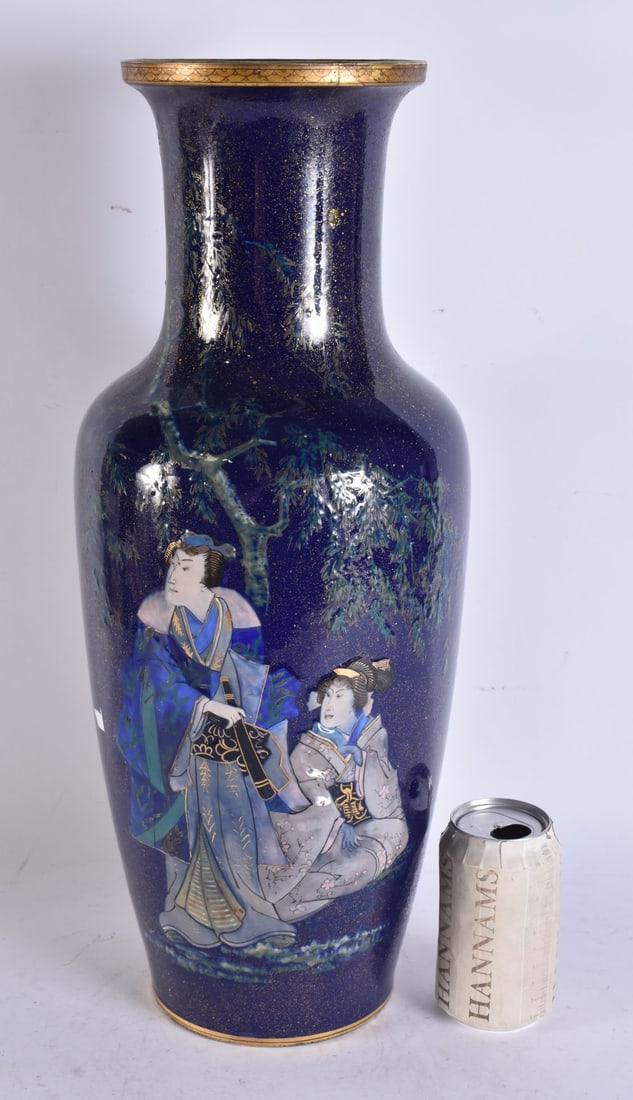 A FINE LARGE 19TH CENTURY FRENCH PORCELAIN VASE painted with a samurai. 50 cm high. (1 of 5)