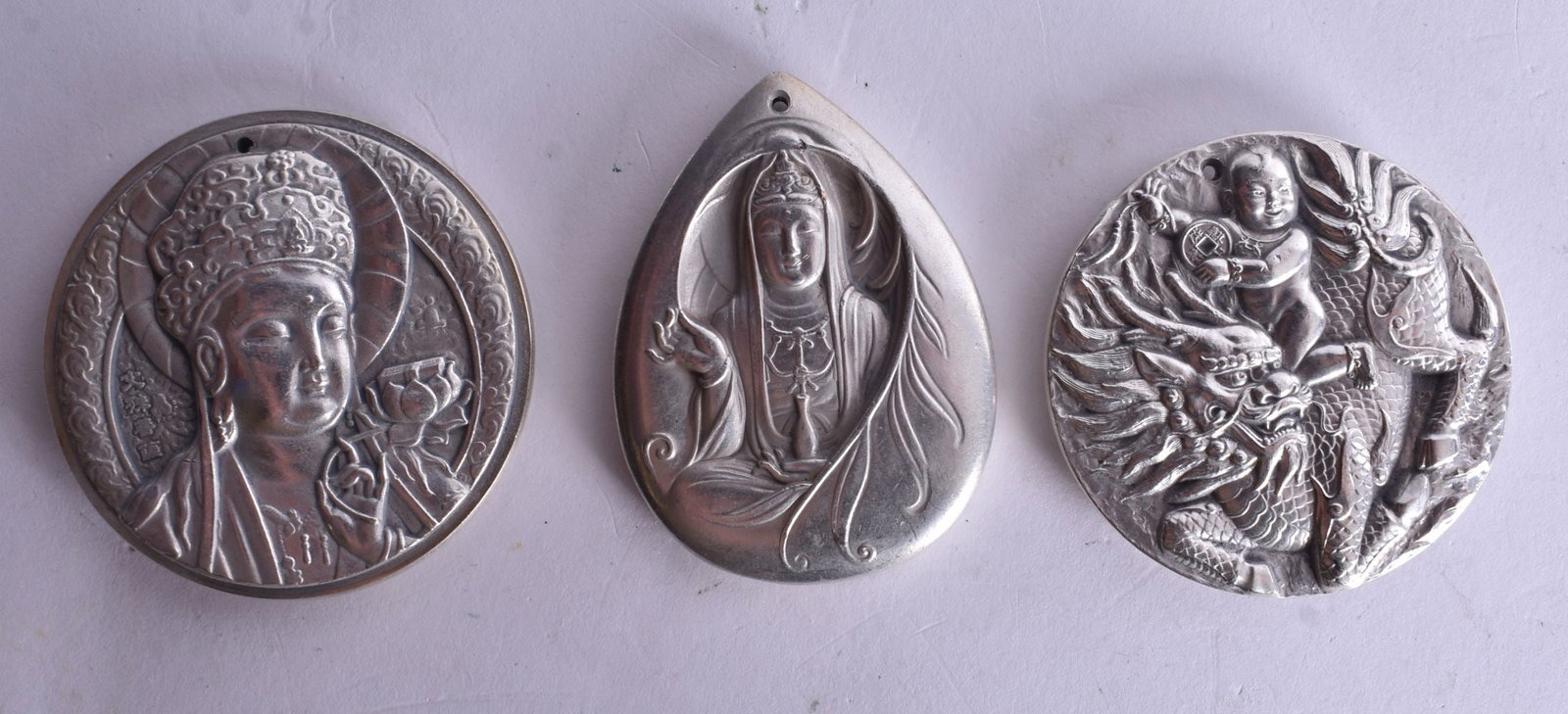 Three Chinese Pendants. Largest 4.2cm diameter (3) (1 of 2)