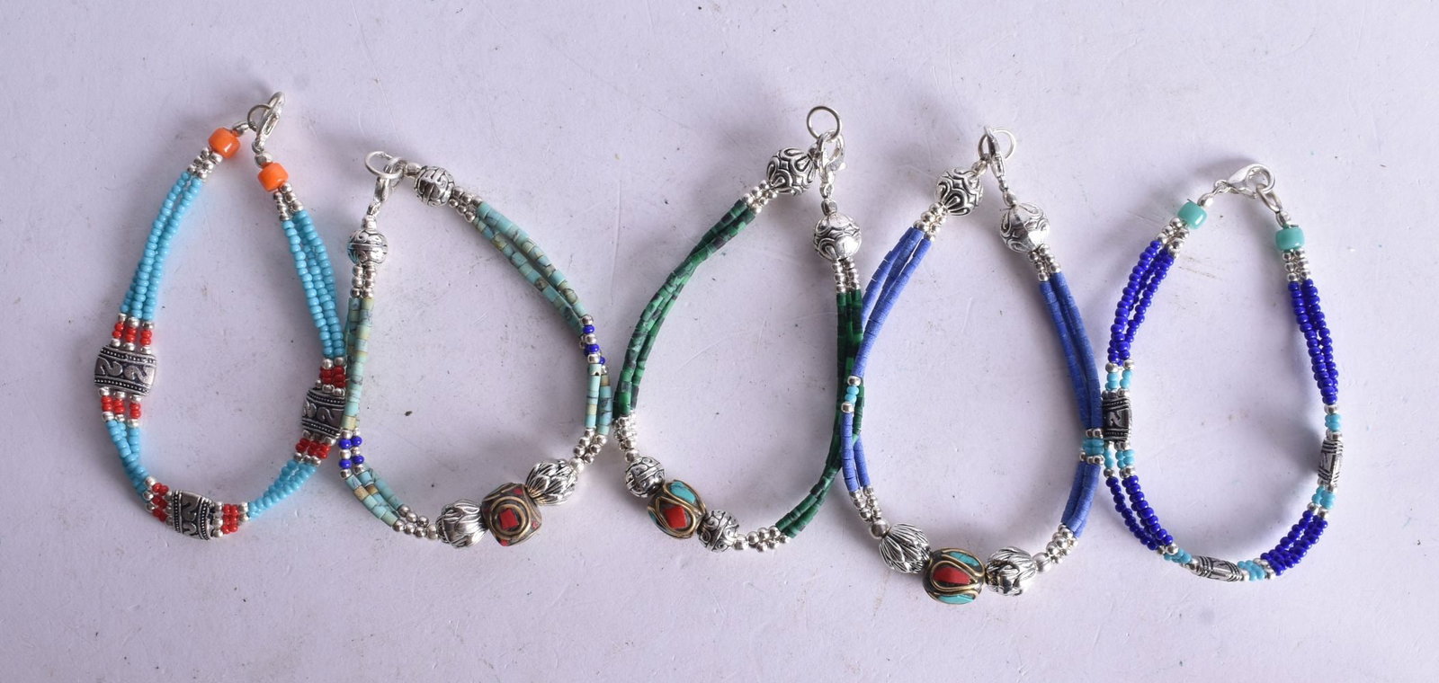 Five Tibetan Style Bracelets. Longest 19cm (5) (1 of 3)