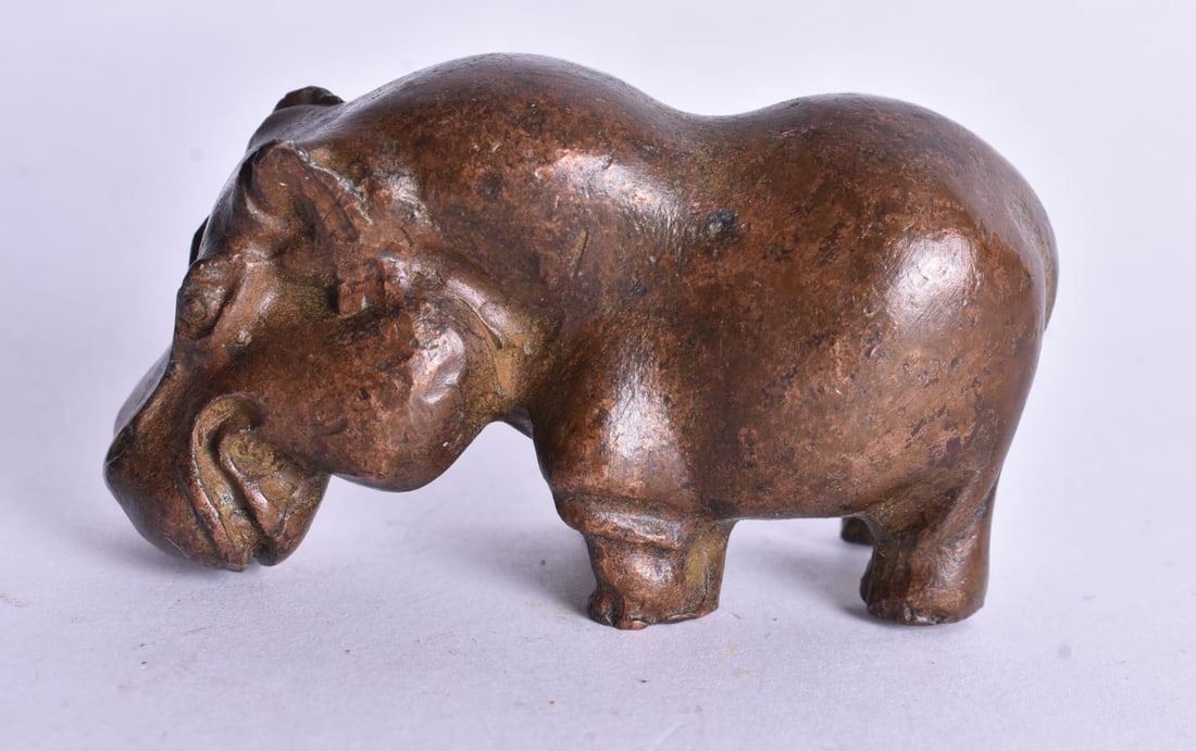 A Bronze Hippo. 5.5cm x 3cm x 2cm (1 of 4)