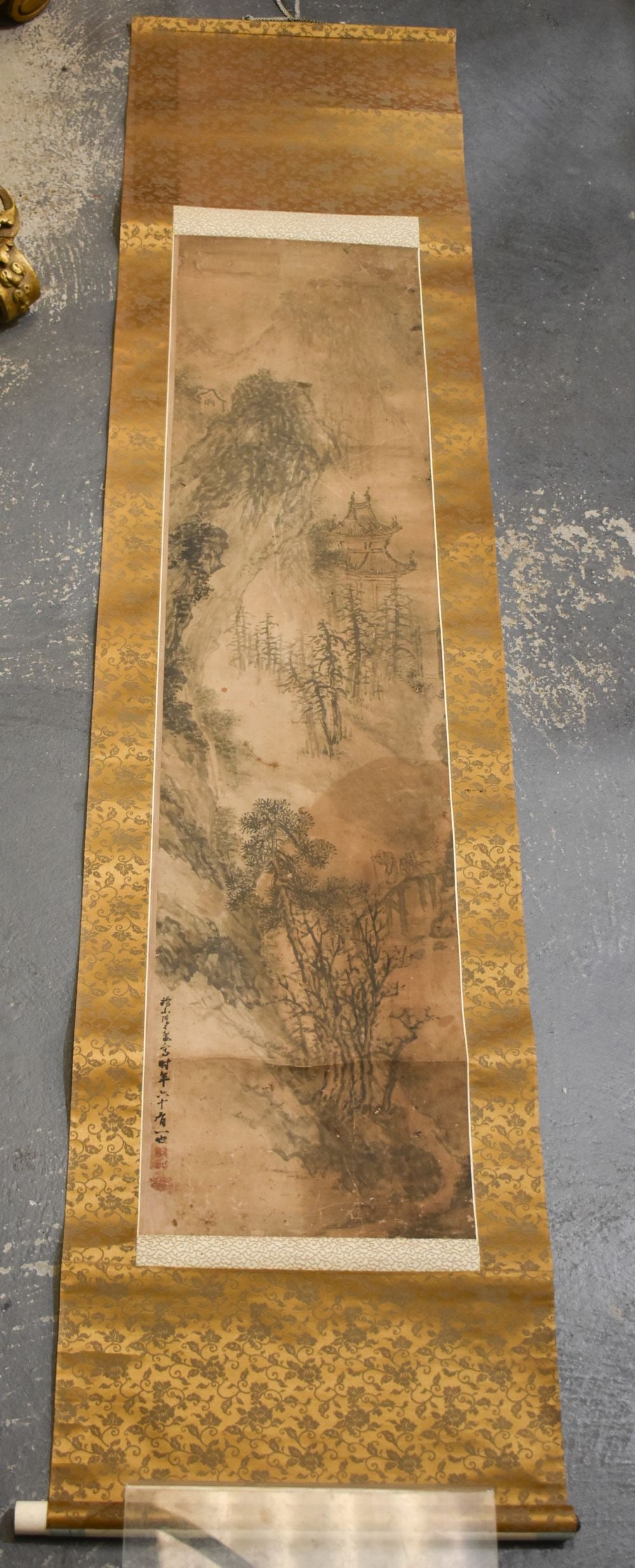 Chinese School (19th Century) Watercolour, Scroll. 198 cm x 48 cm. (1 of 7)