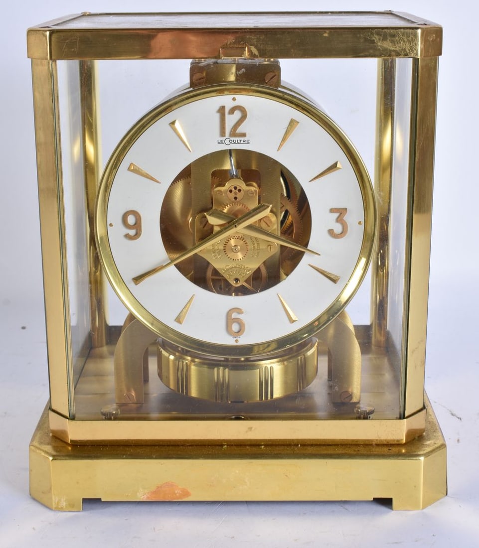 A JAEGER LE COULTRE WHITE DIAL ATMOS CLOCK No 229228. 24 cm x 16 cm. (1 of 5)
