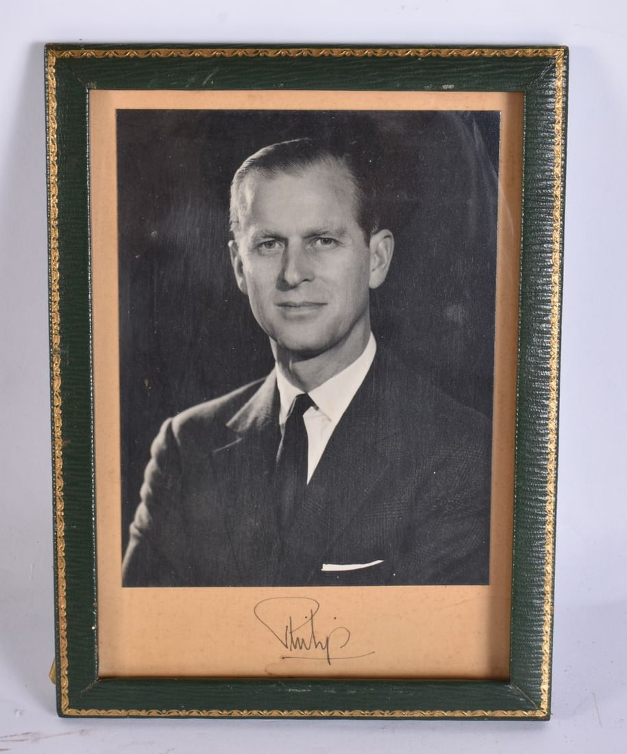A SIGNED PHOTOGRAPH OF PRINCE PHILLIP. 21 cm x 14 cm. Provenance: Gifted to the vendors parents whil (1 of 4)