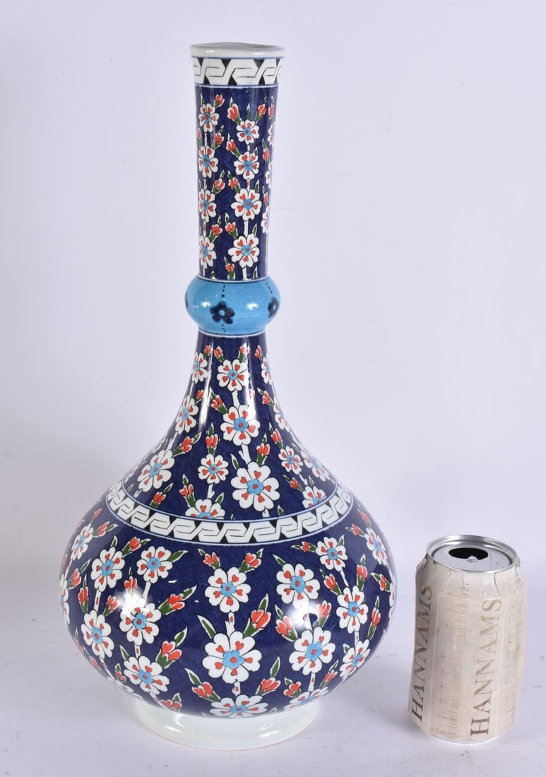 A LARGE TURKISH IZNIK VASE. 40 cm high. (1 of 4)
