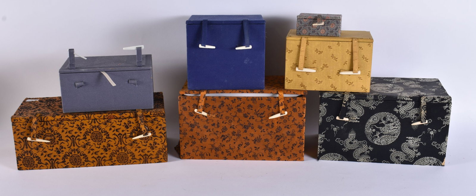 ASSORTED CHINESE COLLECTORS BOXES. Largest 25 cm wide. (qty) (1 of 4)