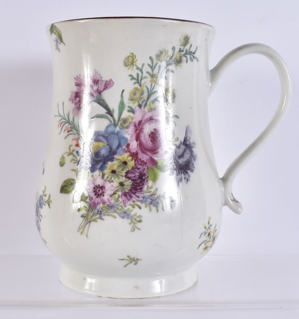 AN 18TH CENTURY DERBY MUG Ex Wilders Collection. 14.5 cm high. (1 of 4)