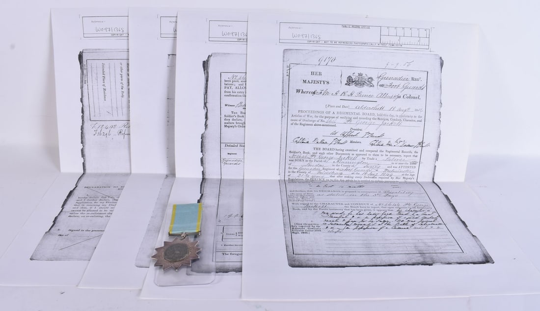 Battle of Inkerman 1854 Medal Presented & Named to: 5646 PTE GEORGE JACKETT: GRENADIER FOOT GUARDS, (1 of 4)