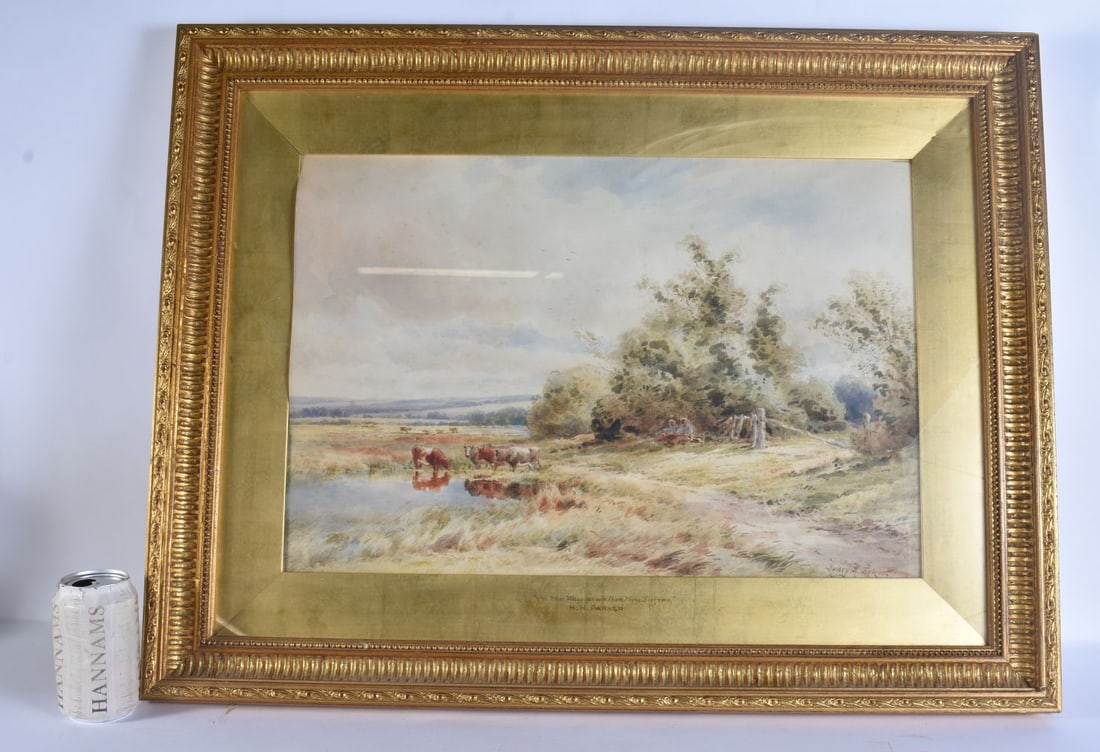 Henry Parker (19th Century) Watercolour, Surrey scene. 78 cm x 58 cm, image 56 cm x 38 cm. (1 of 6)