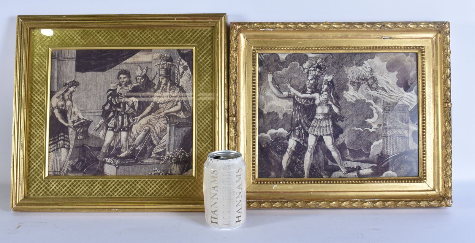 TWO 18TH/19TH CENTURY EUROPEAN SILK PICTURES depicting classical scenes, one within a period frame. (1 of 4)