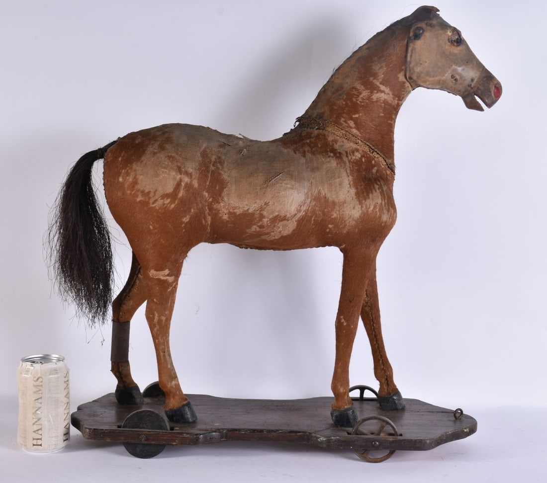 A CHARMING LARGE ANTIQUE FOLK ART HORSE TOY. 52 cm x 52 cm. (1 of 4)
