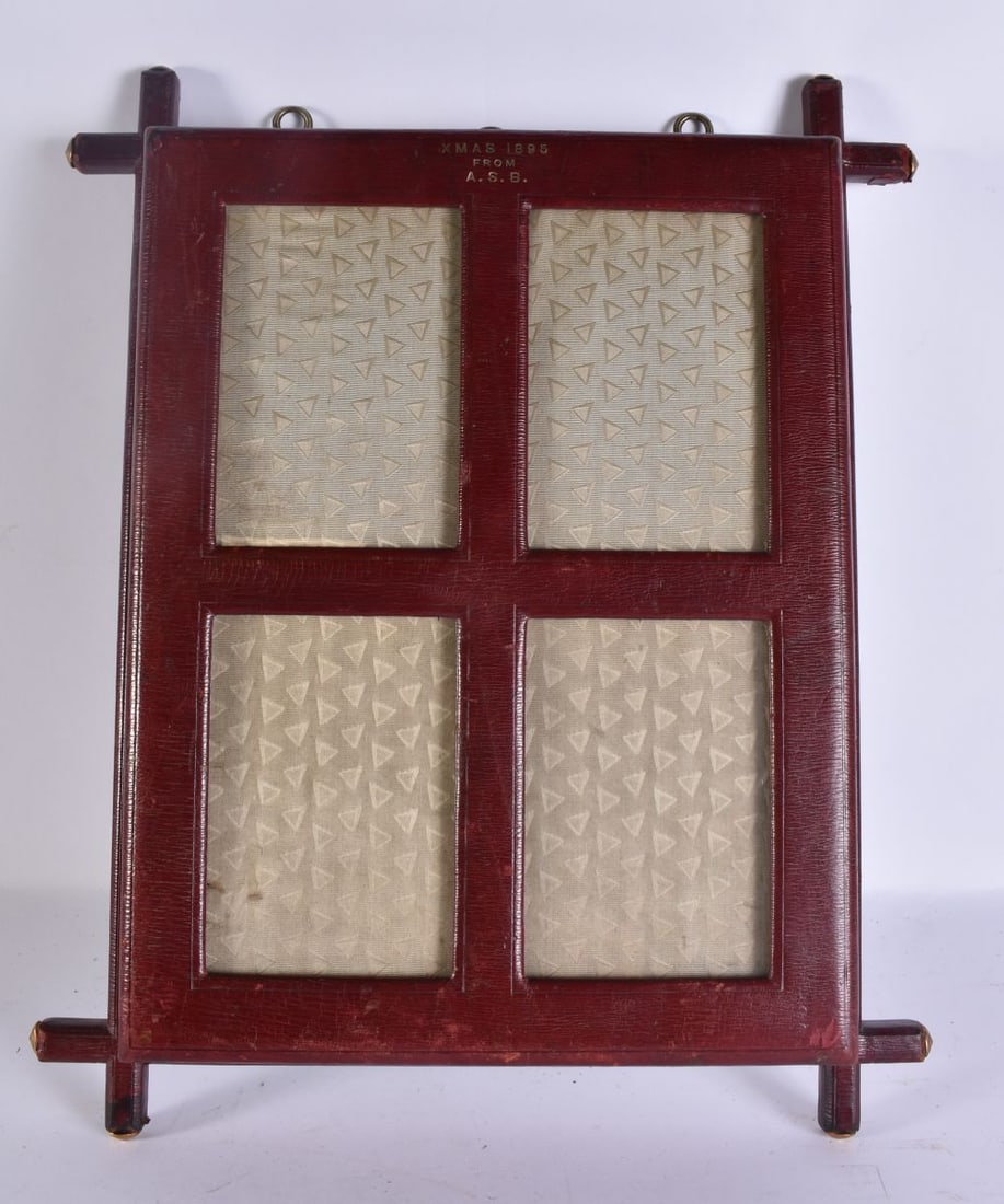 A LOVELY LATE VICTORIAN RED LEATHER HOTEL LOBBY HANGING WRITING BOX with fitted interior. 50 cm x 35 (1 of 2)