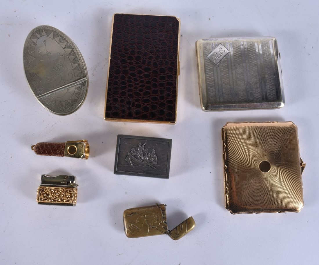 Antique Tobacciana Collectables Vintage Cigarette Case, Vesta, Matchbox Cover. (qty) (1 of 2)
