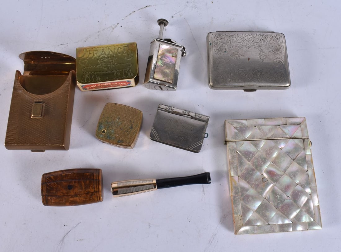 Antique Tobacciana Collectables Vintage Cigarette Case, Vesta, Snuff Box, Pocket. (qty) (1 of 2)