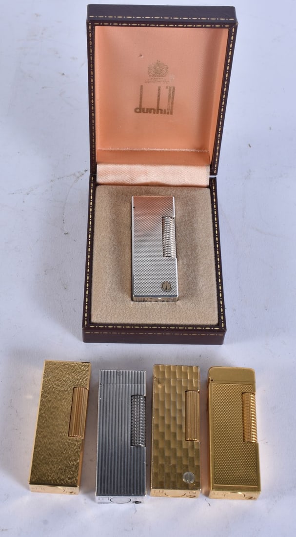 FIVE DUNHILL LIGHTERS. (5) (1 of 4)