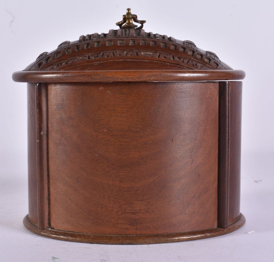 AN ANTIQUE INDIAN TAJ MAHAL TEA CADDY. 14 cm x 12 cm.: AN ANTIQUE INDIAN TAJ MAHAL TEA CADDY. 14 cm x 12 cm.